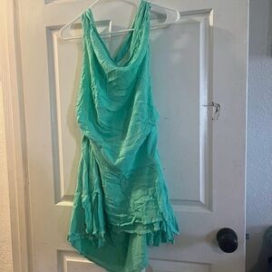 Free People Mint Green Draped Sleeveless Dress